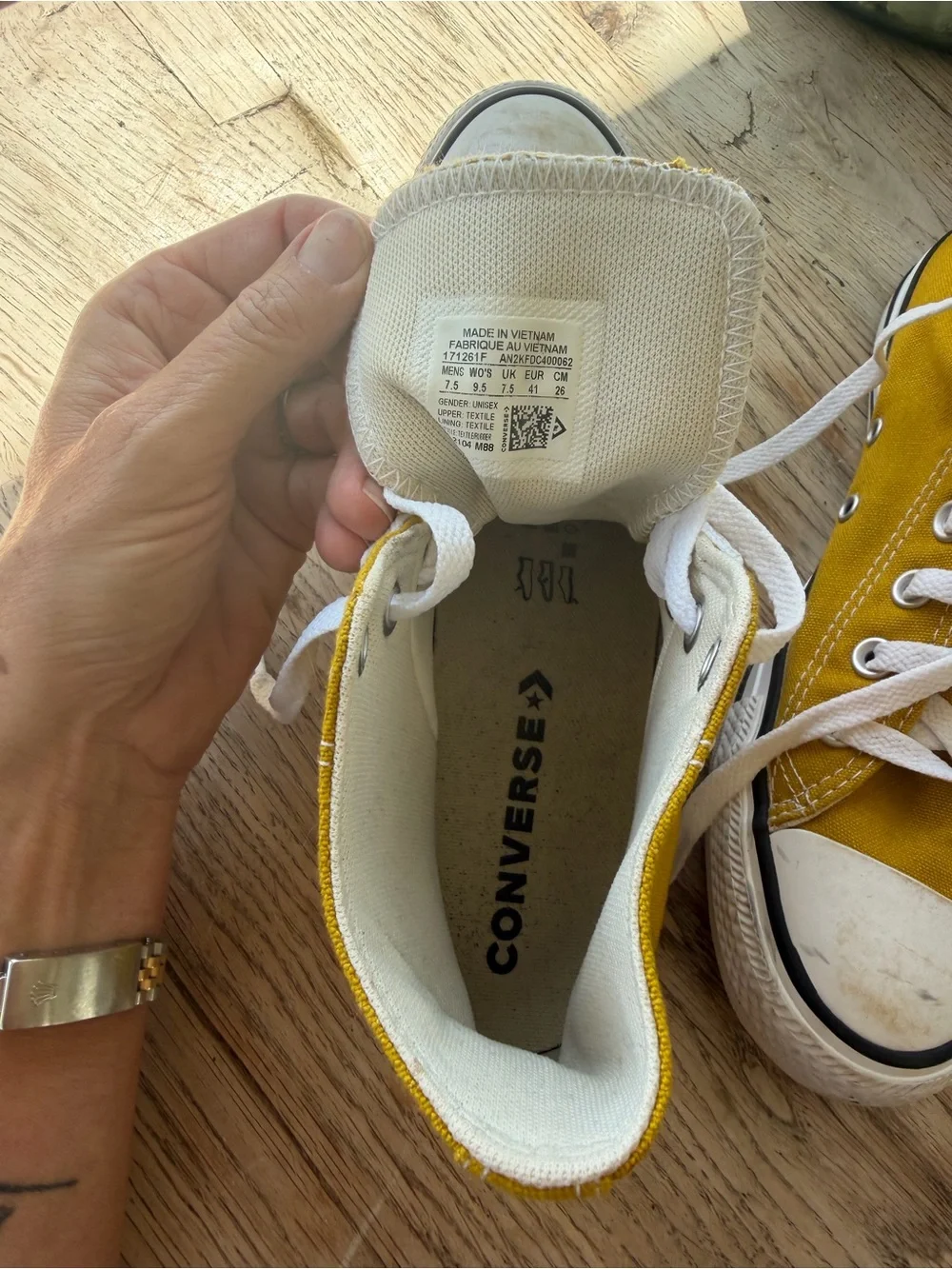 Converse Kids High-Top Sneakers in Mustard Yellow with White Accents